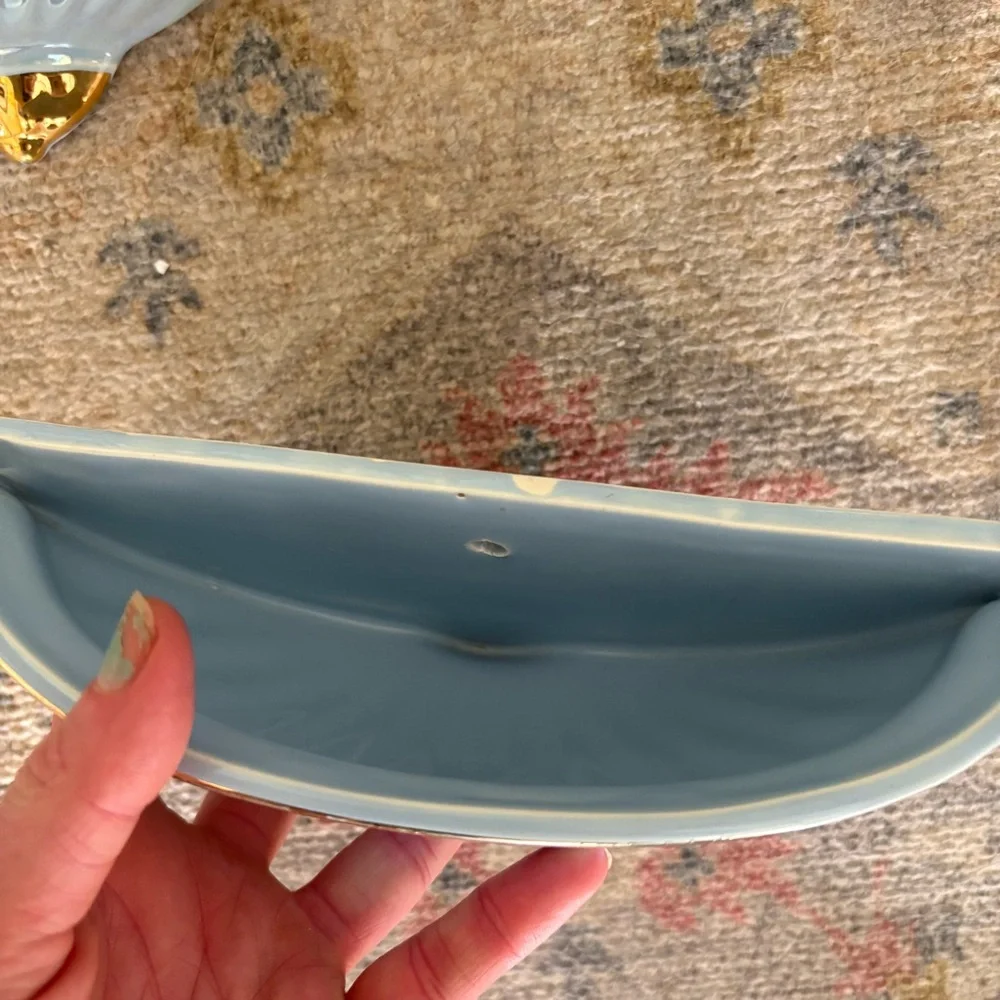 🏡Sadler England Ceramic Wall Decor in Blue Cream Set of 3